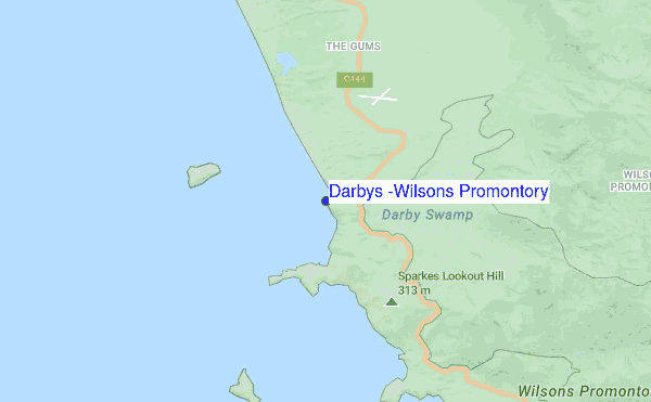 Darbys (Wilsons Promontory) location map