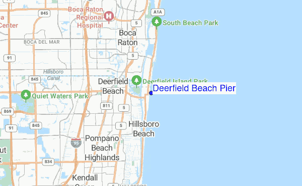 Deerfield Beach Pier location map