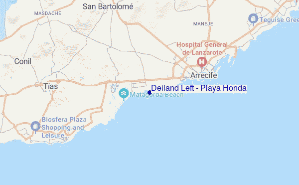 Deiland Left - Playa Honda location map