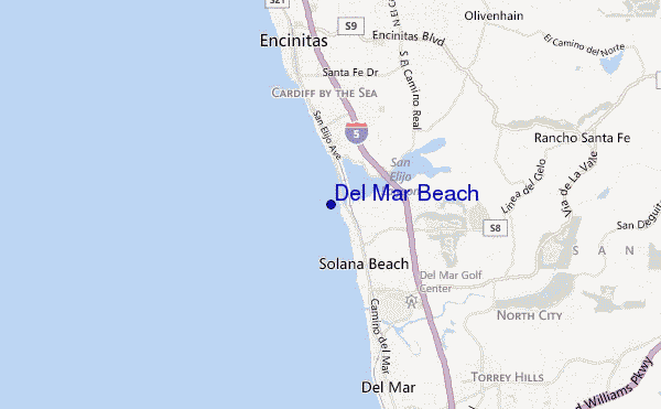 Del Mar Beach location map