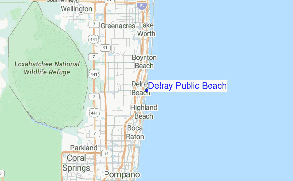 Delray Public Beach Location Map