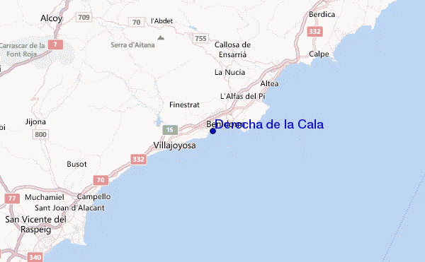 Derecha de la Cala Location Map