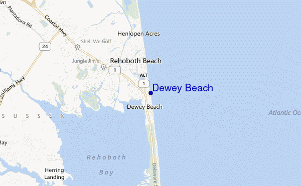 Dewey Beach location map