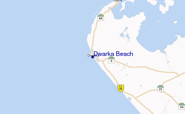 Dwarka Beach Location Map
