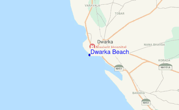 Dwarka Beach location map