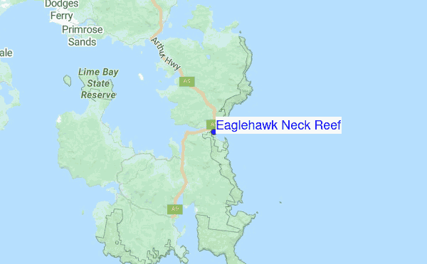 Eaglehawk Neck Reef Location Map