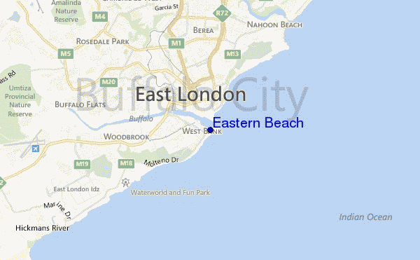 Eastern Beach location map