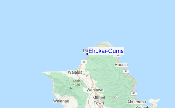 Ehukai/Gums Location Map