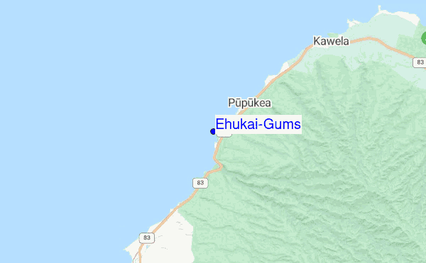 Ehukai/Gums location map