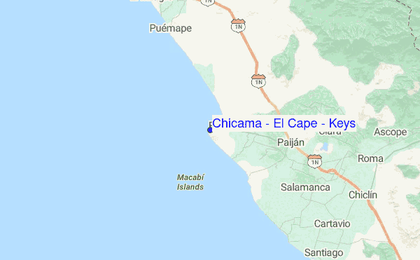 Chicama - El Cape / Keys Location Map