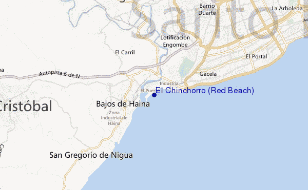 El Chinchorro (Red Beach) location map
