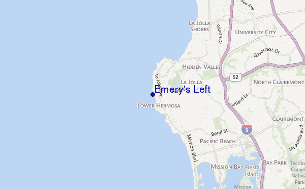 Emery s Left location map