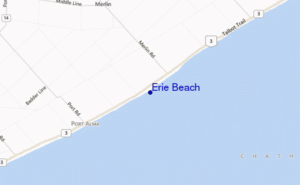 Erie Beach location map