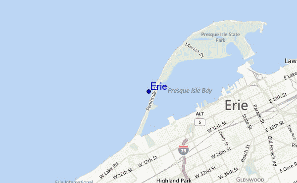 Erie location map