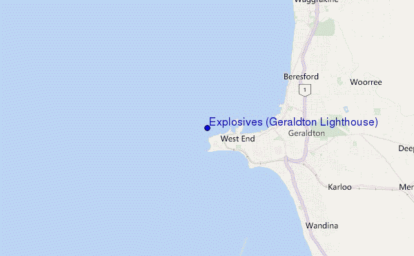 Explosives (Geraldton Lighthouse) location map