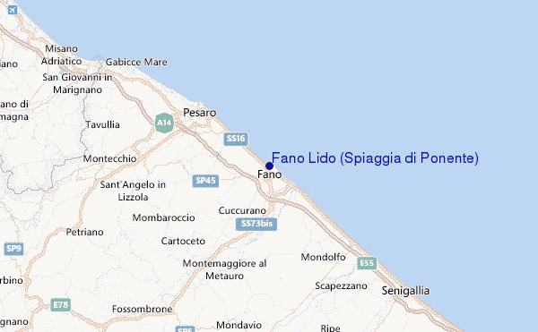 Fano Lido (Spiaggia di Ponente) Location Map