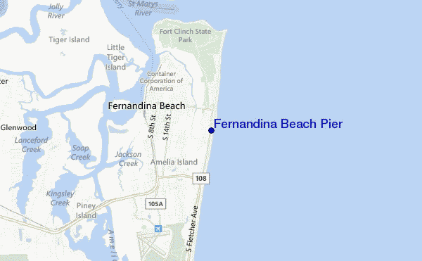 Fernandina Beach Pier location map