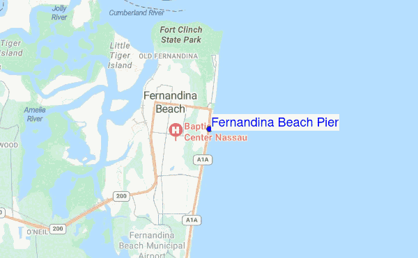 Fernandina Beach Pier location map