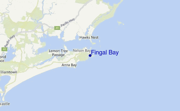 Fingal Bay Location Map