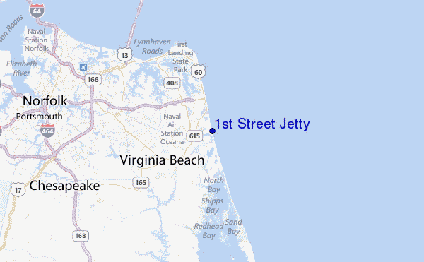 1st Street Jetty Location Map
