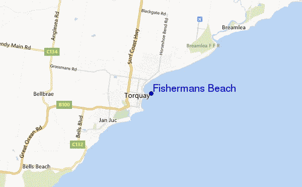 Fishermans Beach location map