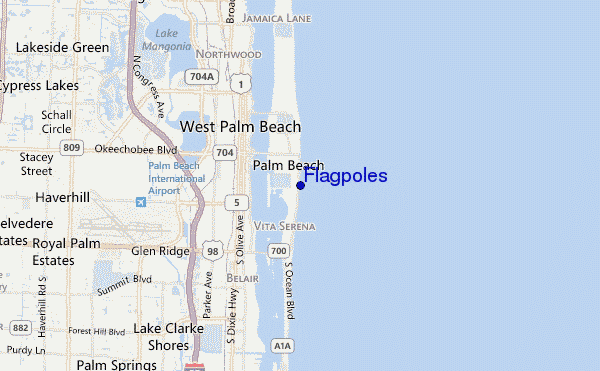 Flagpoles location map