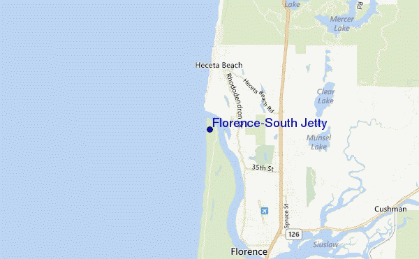 Florence-South Jetty location map