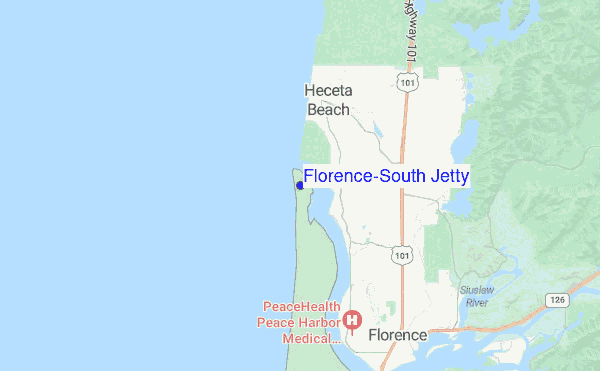 Florence-South Jetty location map