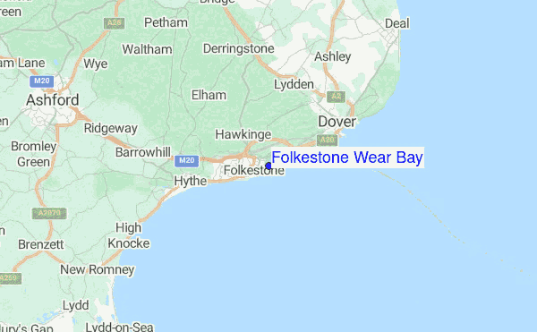 Folkestone Wear Bay Location Map