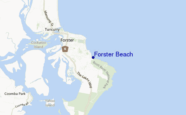 Forster Beach location map
