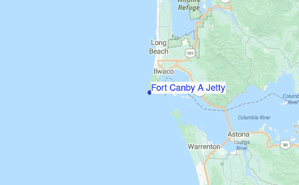Fort Canby A Jetty Location Map
