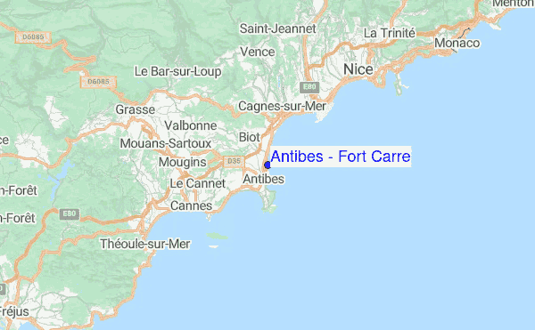 Antibes - Fort Carre Location Map