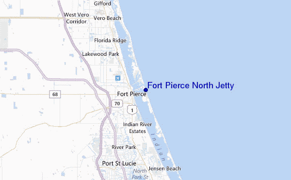 Fort Pierce North Jetty Location Map