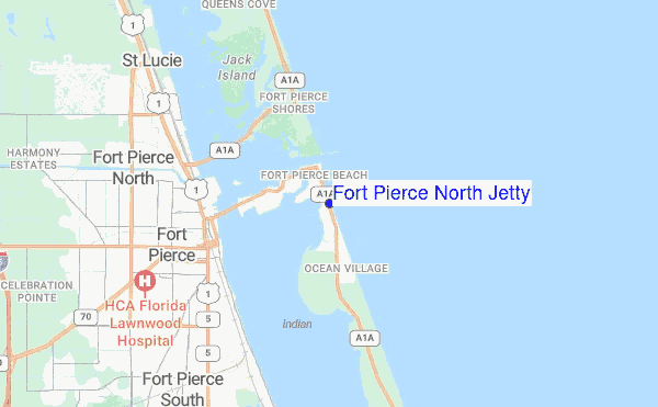 Fort Pierce North Jetty location map