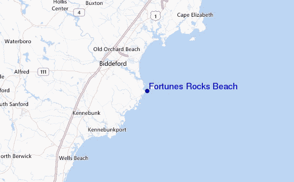 Fortunes Rocks Beach Location Map