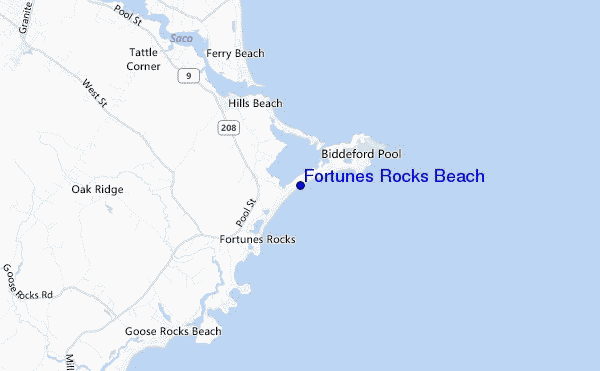 Fortunes Rocks Beach location map