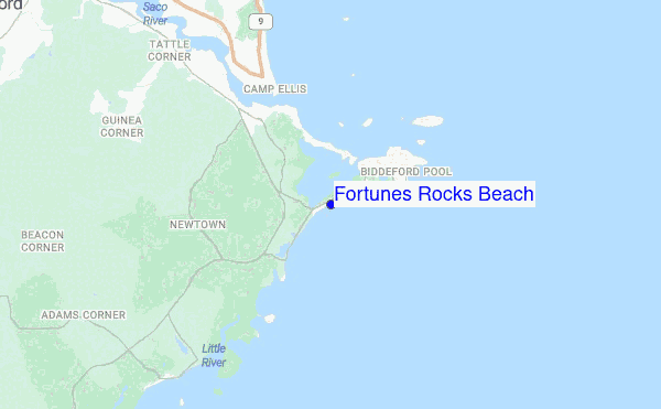 Fortunes Rocks Beach location map