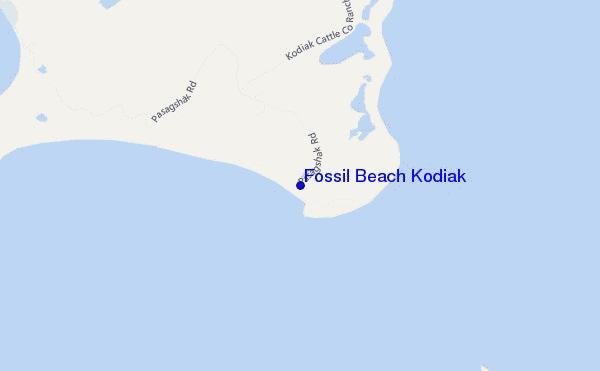 Fossil Beach Kodiak location map