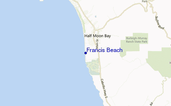 Francis Beach location map