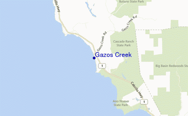 Gazos Creek location map