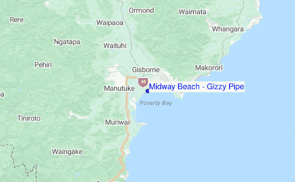 Midway Beach - Gizzy Pipe Location Map