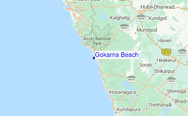 Gokarna Beach Surf Forecast And Reports Karnataka India Gokarna Beach Regional Map