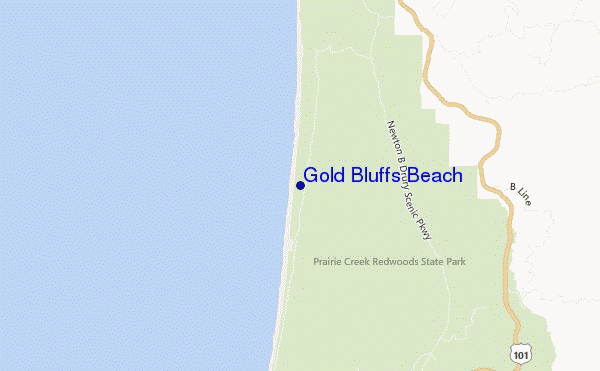 Gold Bluffs Beach location map