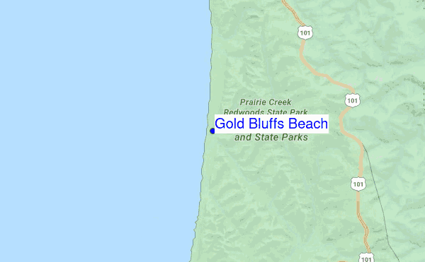 Gold Bluffs Beach location map