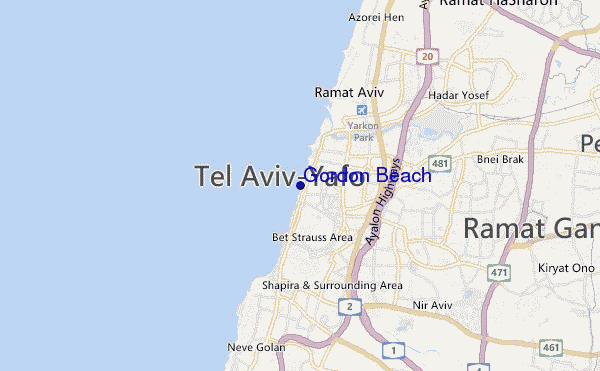 Gordon Beach location map