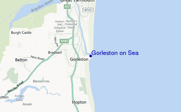 Gorleston on Sea location map