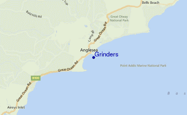Grinders location map