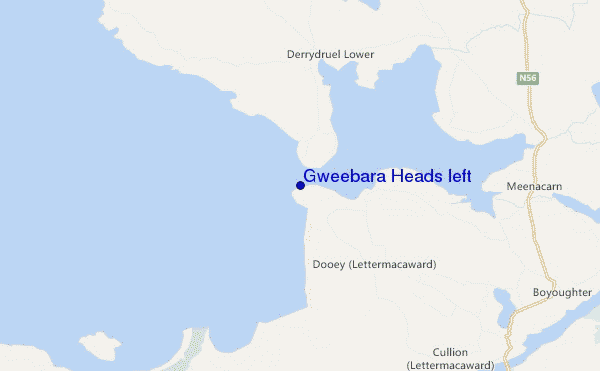 Gweebara Heads left location map