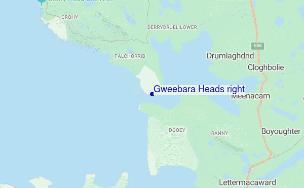 Gweebara Heads right location map