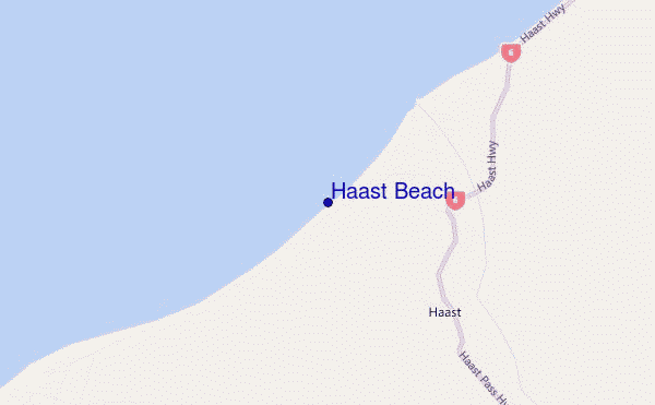Haast Beach location map